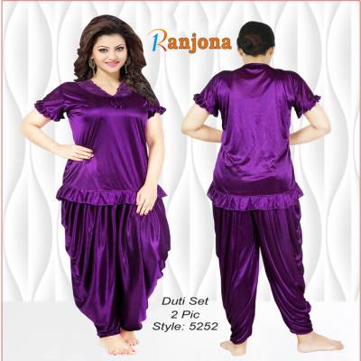 2 Part Dhoti Style Night Dress Purple