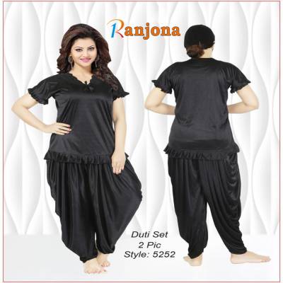 2 Part Dhoti Style Night Dress Black